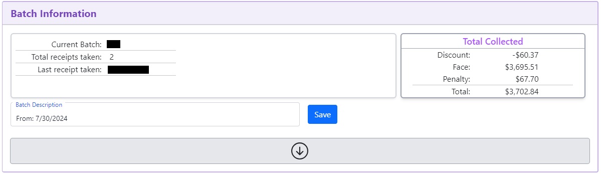 Batch Control Page