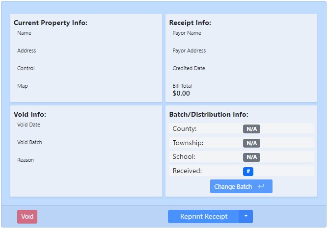 Receipt Information Section