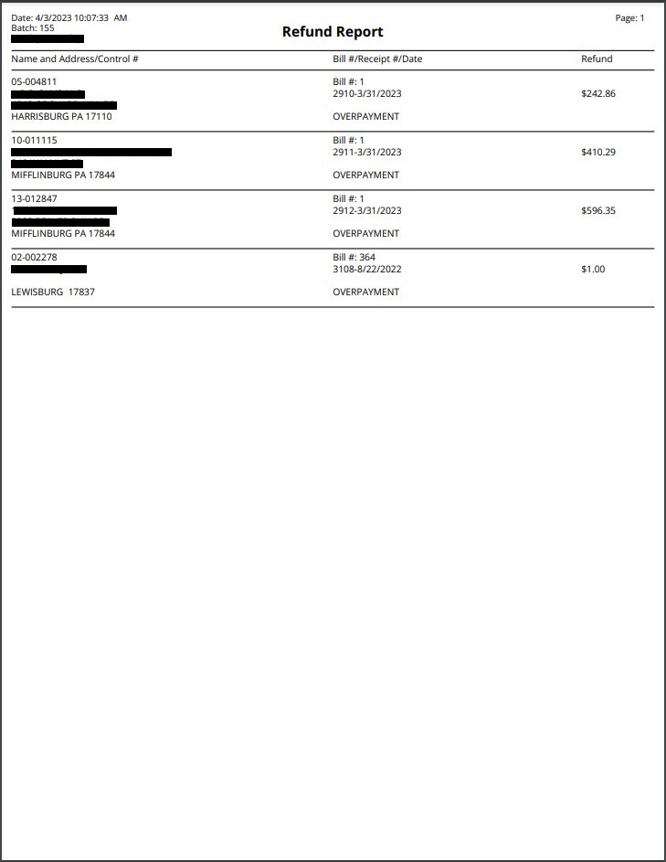 Refund Report