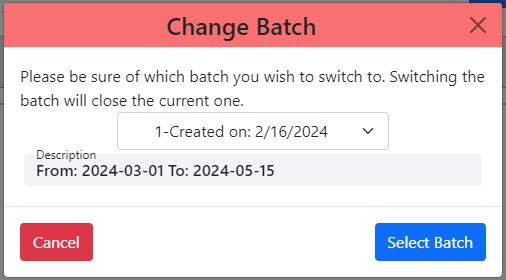 Batch Control Page