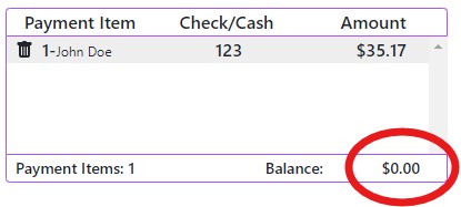 Payment Item Circled